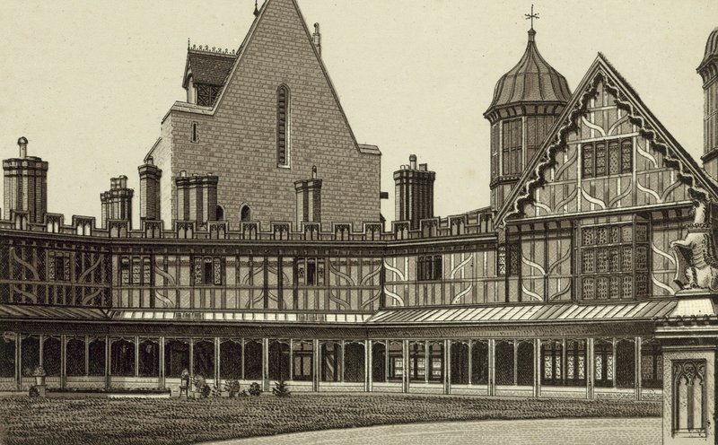 Hästskoklostret, Windsor Castle (litografi) av English School