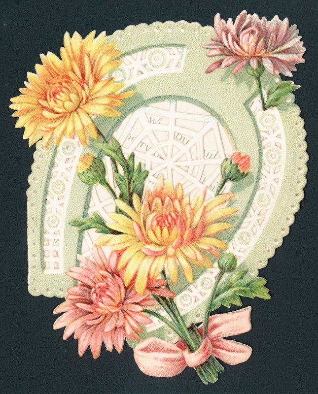 Hästsko och blommor, kort av English School