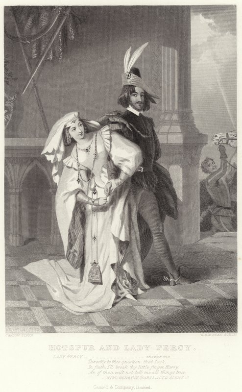 Hotspur och Lady Percy, kung Henrik IV, del I, akt II, scen III av English School