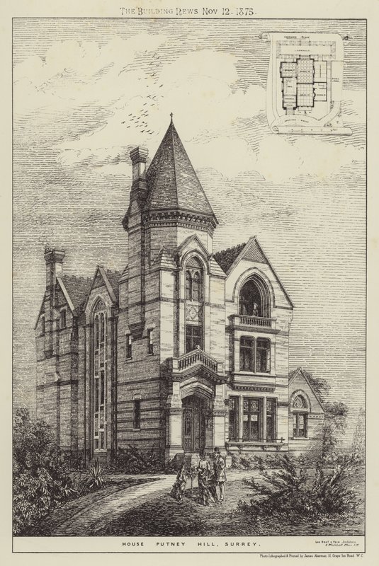 Hus Putney Hill, Surrey (gravyr) av English School