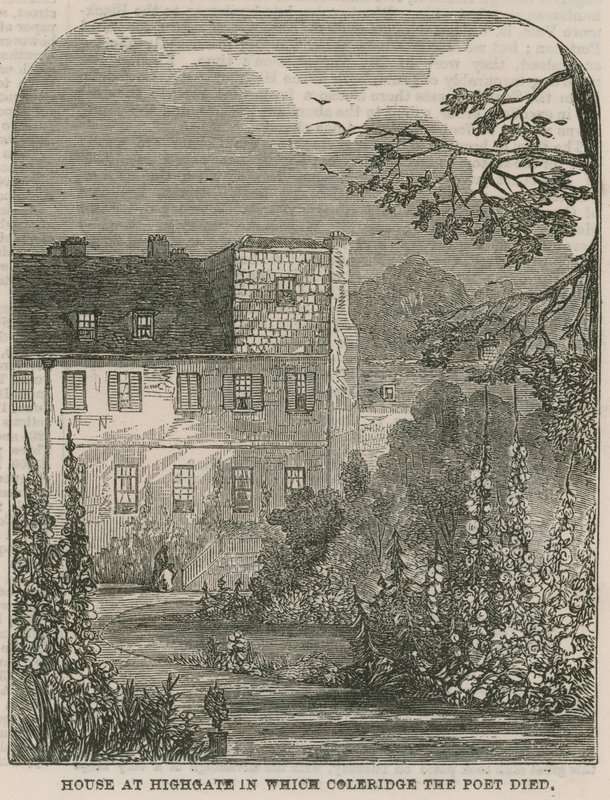 Hus i Highgate, London, där poeten Samuel Coleridge dog av English School