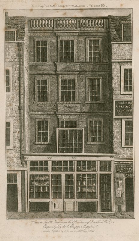Hus i Old Bailey en gång bostad för Jonathan Wild av English School