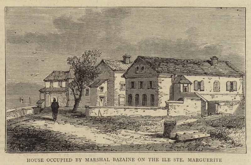 Hus ockuperat av marskalk Bazaine på Ile Sainte Marguerite (gravyr) av English School