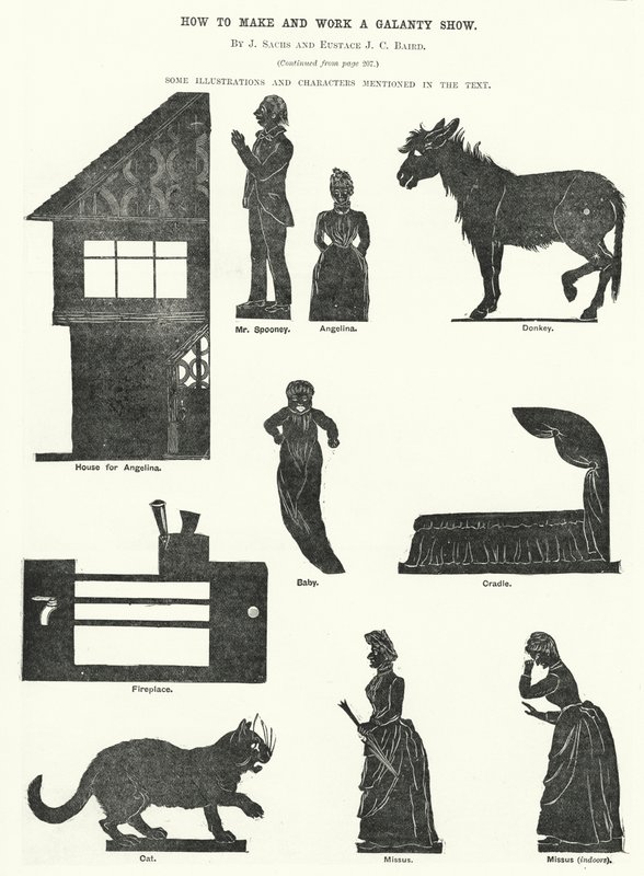 How to Make and Work a Galanty Show, av J Sachs och Eustace J C Baird (gravyr) av English School