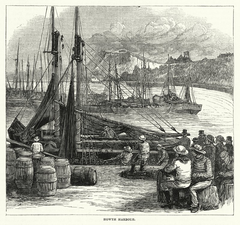 Howth Harbor (gravyr) av English School