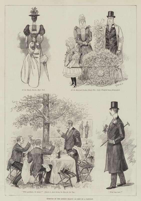 Humors of the London Season, sett av en parisare (gravyr) av English School