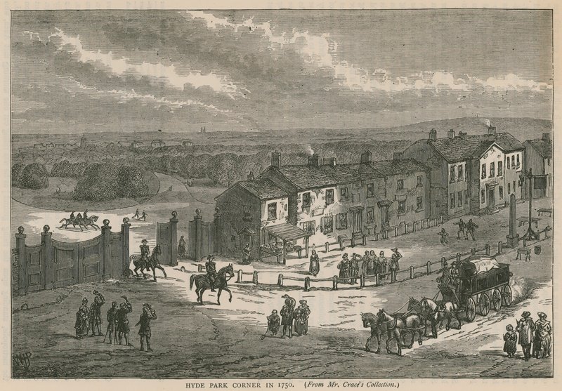 Hyde Park Corner 1750 av English School