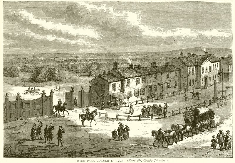 Hyde Park Corner 1750 av English School
