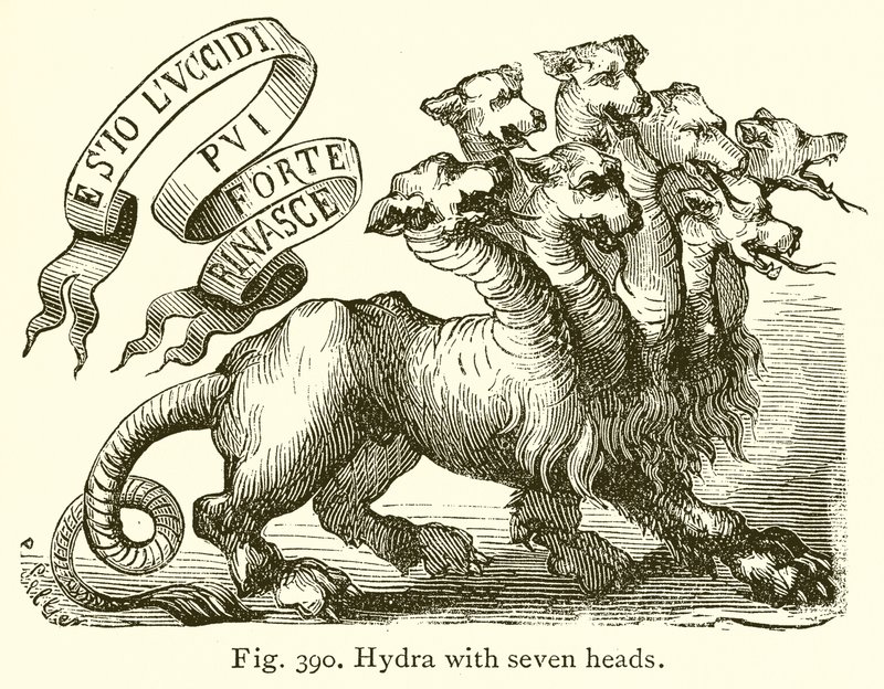 Hydra med sju huvuden av English School