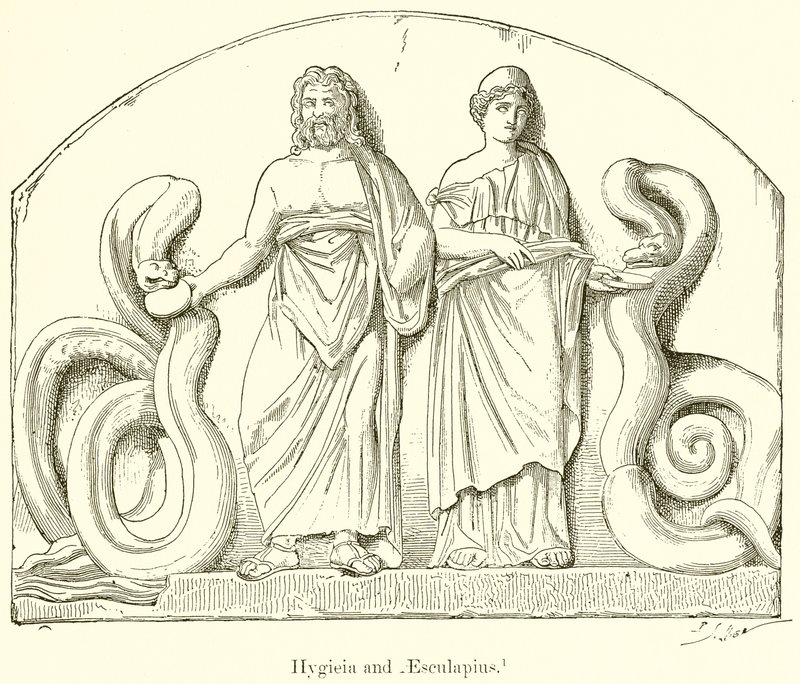 Hygieia och Aesculapius av English School