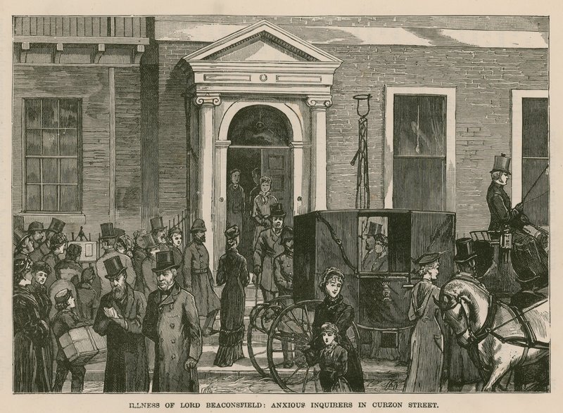 Lord Beaconsfields sjukdom: oroliga förfrågningar på Curzon Street, London av English School