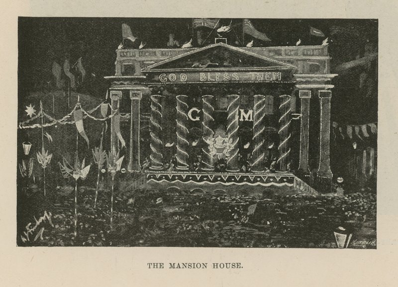 Belysningar och dekorationer pryder Mansion House av English School
