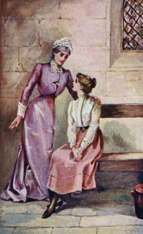 Illustration för A World of Girls av L T Meade (färg litho) av English School