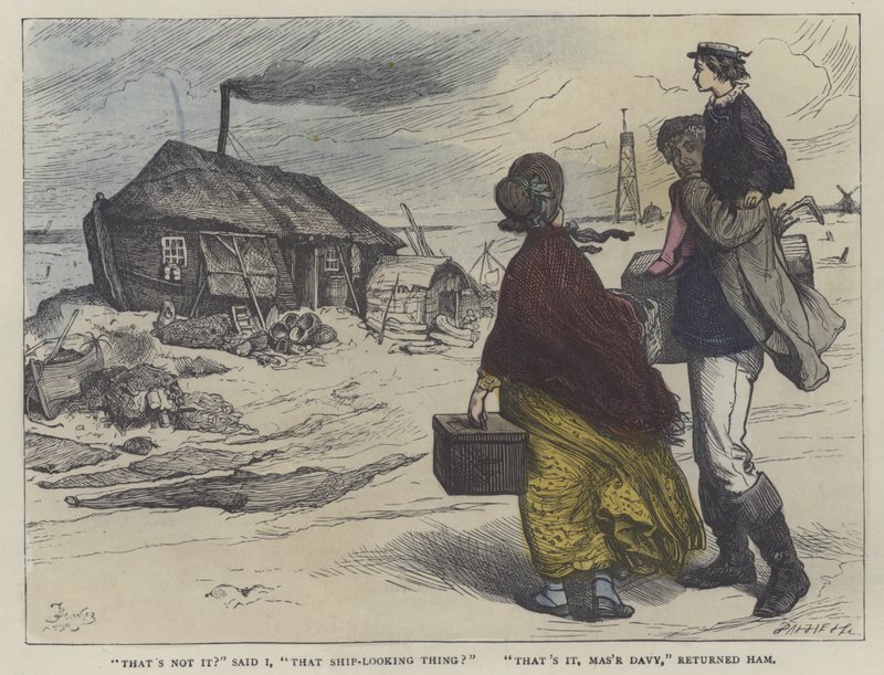 Illustration för David Copperfield (färgad gravyr) av English School