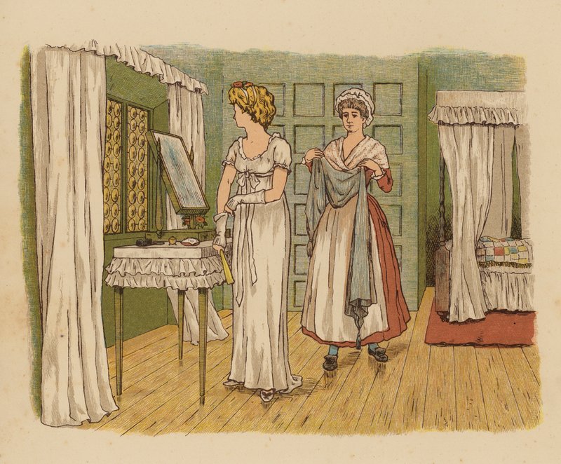 Illustration för Drömmar, danser och besvikelser (färglitografi) av English School