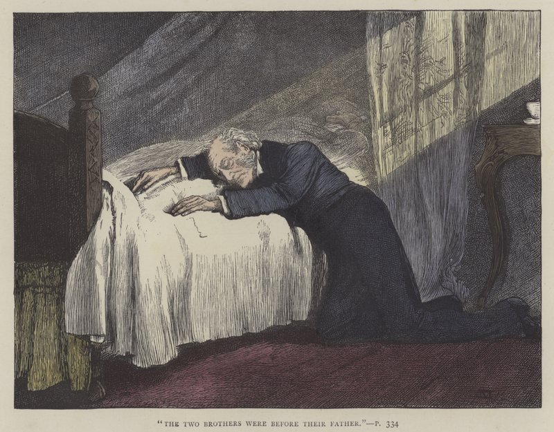 Illustration för Little Dorrit (färgad gravyr) av English School