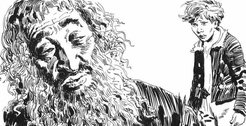 Illustration för Oliver Twist av Charles Dickens (penna och bläck) av English School