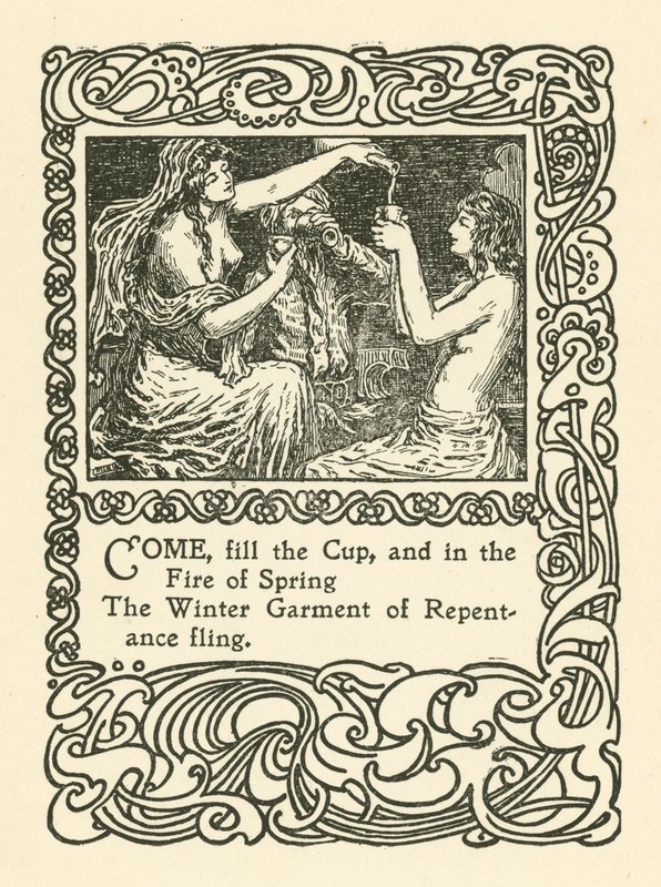 Illustration för Rubaiyat av Omar Khayyam (litho) av English School