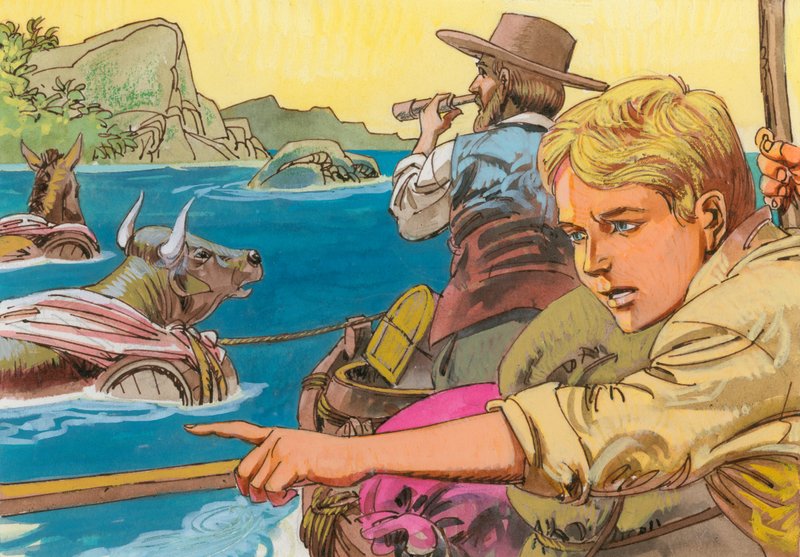 Illustration för schweiziska familjen Robinson av English School