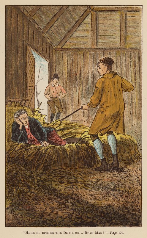 Illustration till The Adventures of Roderick Random av Tobias Smollett (färglitografi) av English School