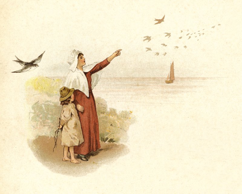 Illustration för The Coming Of Father Christmas (färglitografi) av English School