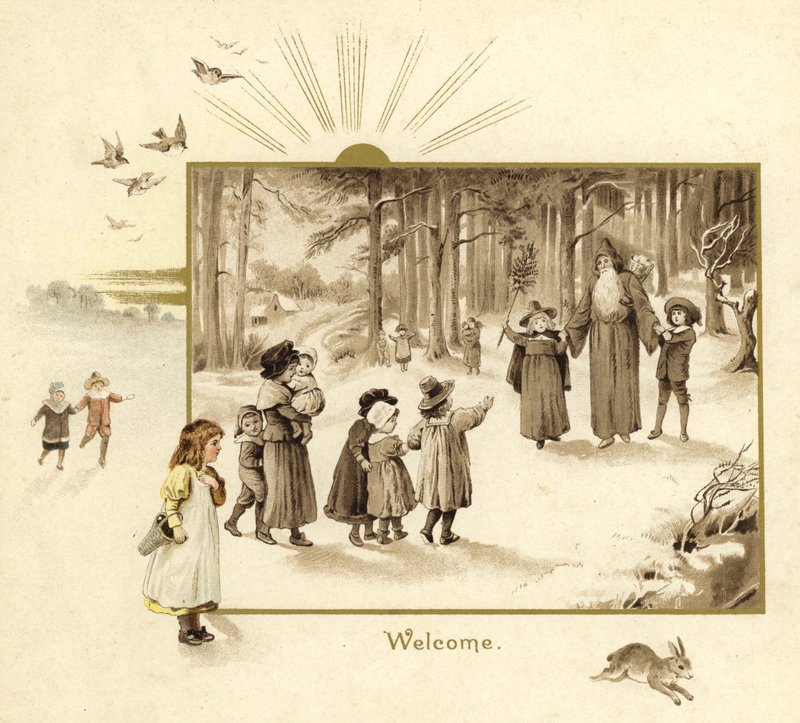 Illustration för Jultomtens ankomst av English School