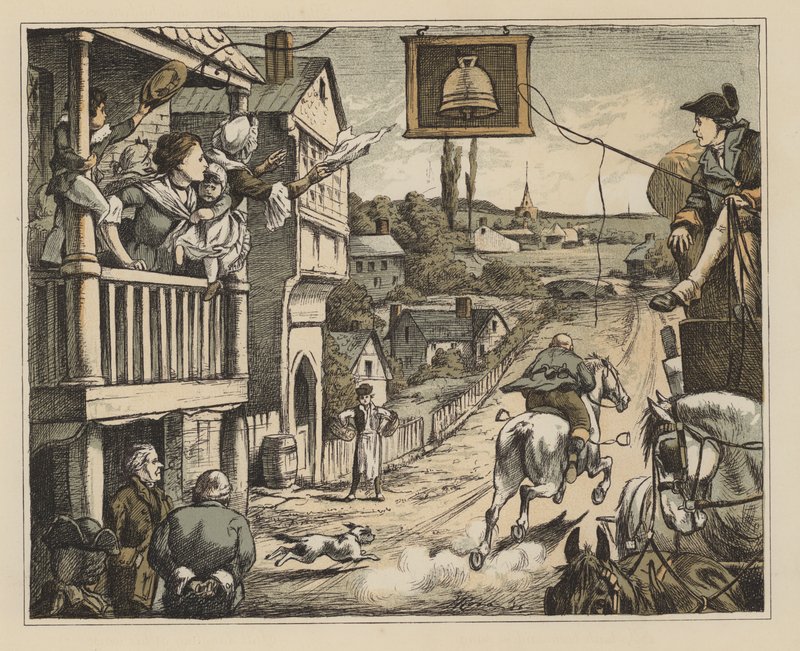 Illustration för The Diverting History of John Gilpin av William Cowper (lito i färg) av English School