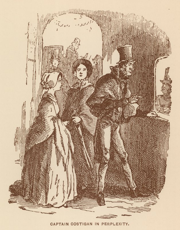 Illustration till The History of Pendennis av Thackeray (litografi) av English School