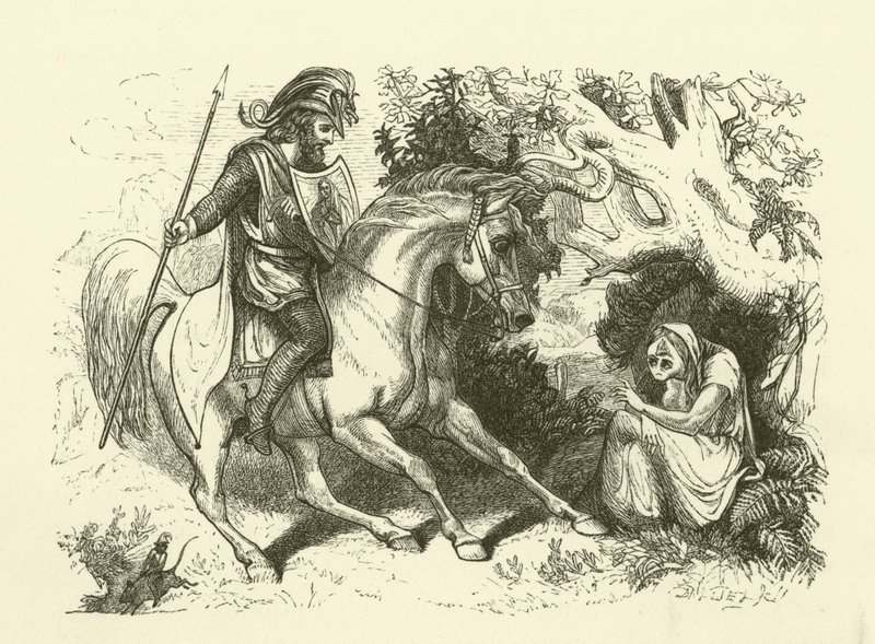 Illustration till Sir Thomas Thumbs historia (gravyr) av English School