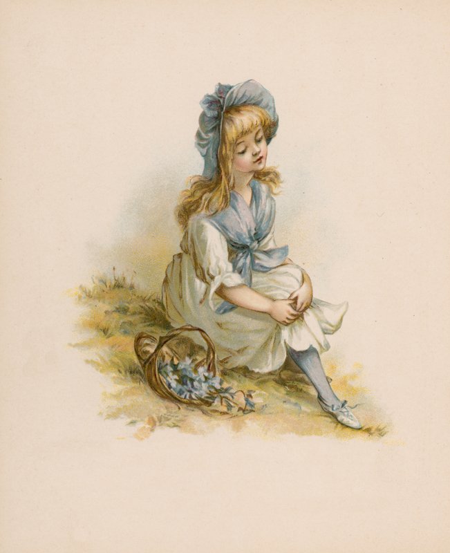 Illustration till Blommornas språk (chromolitho) av English School