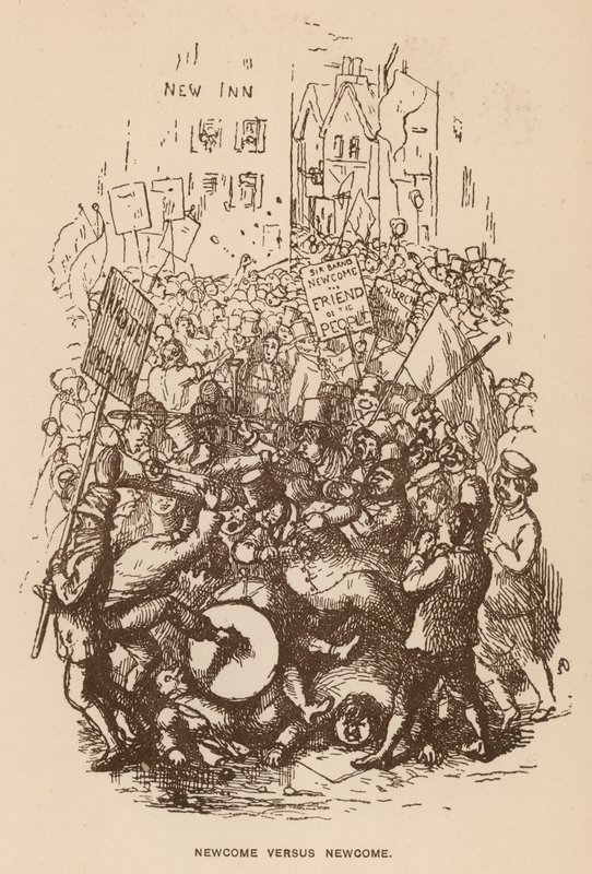 Illustration för The Newcomes av Thackeray (litho) av English School