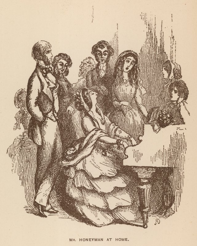 Illustration till The Newcomes av Thackeray (litografi) av English School