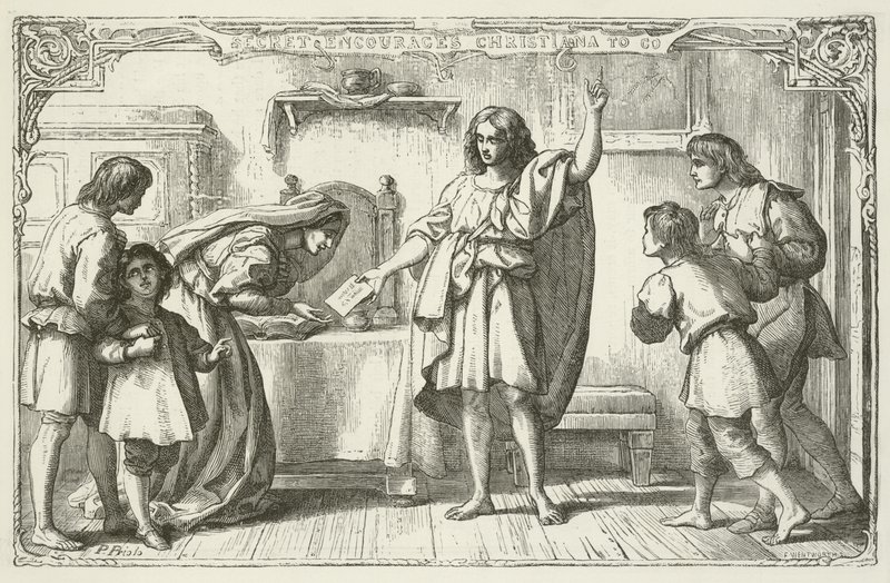 Illustration för The Pilgrims Progress av John Bunyan av English School