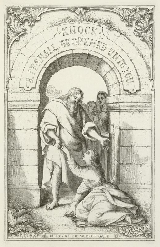 Illustration för The Pilgrims Progress av John Bunyan av English School