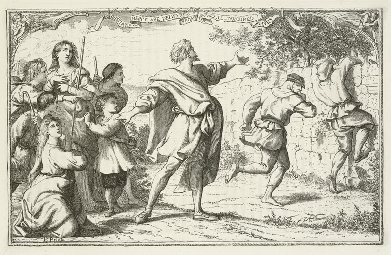 Illustration för The Pilgrims Progress av John Bunyan av English School