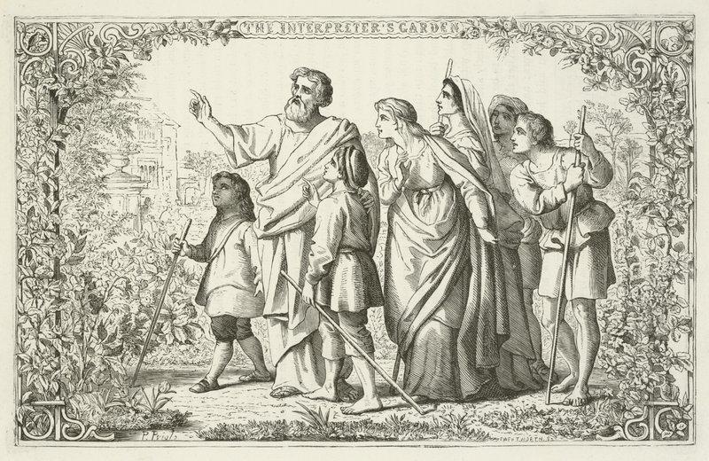 Illustration för The Pilgrims Progress av John Bunyan av English School