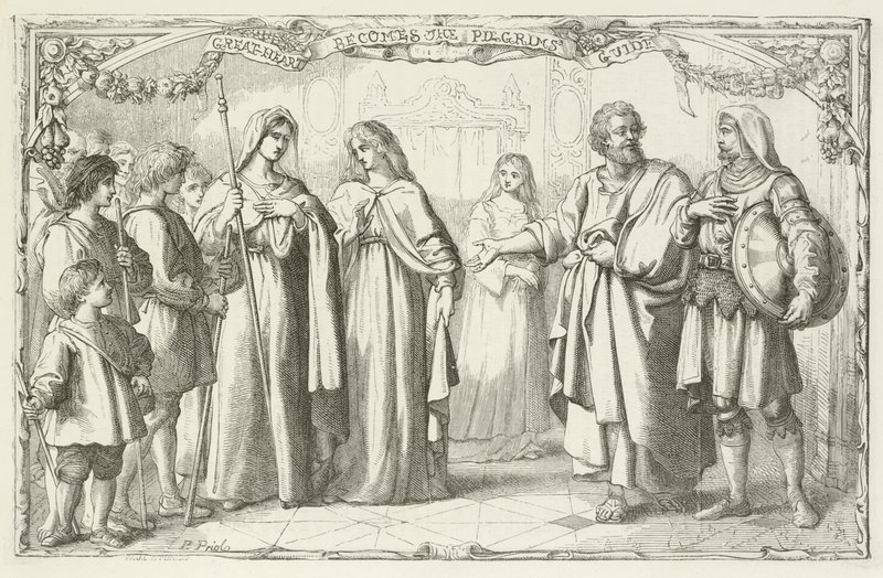 Illustration för The Pilgrims Progress av John Bunyan av English School