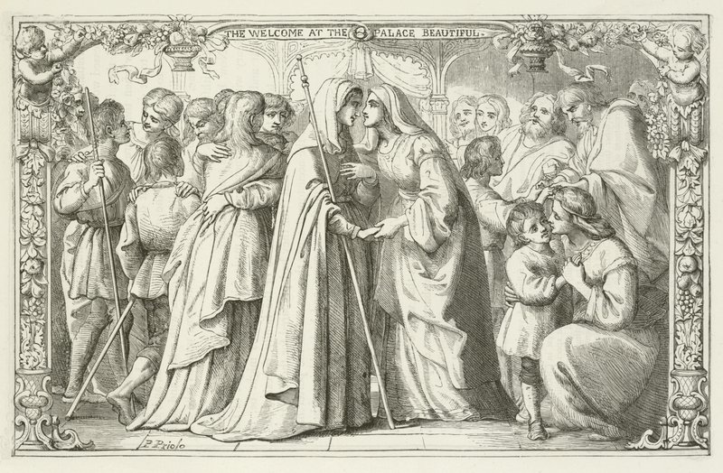 Illustration för The Pilgrims Progress av John Bunyan av English School