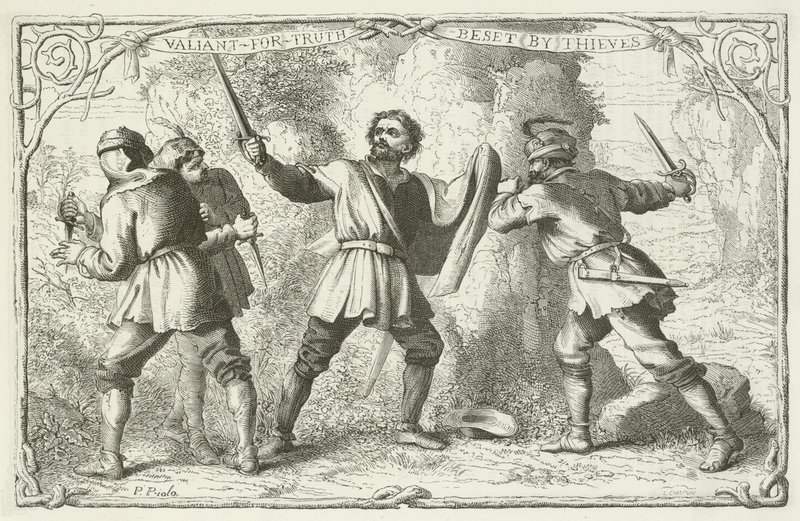 Illustration för The Pilgrims Progress av John Bunyan av English School
