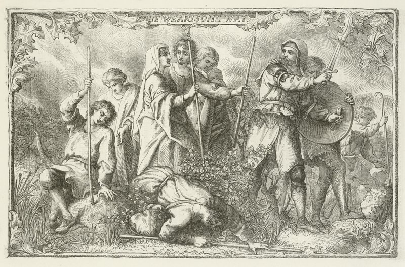 Illustration för The Pilgrims Progress av John Bunyan av English School