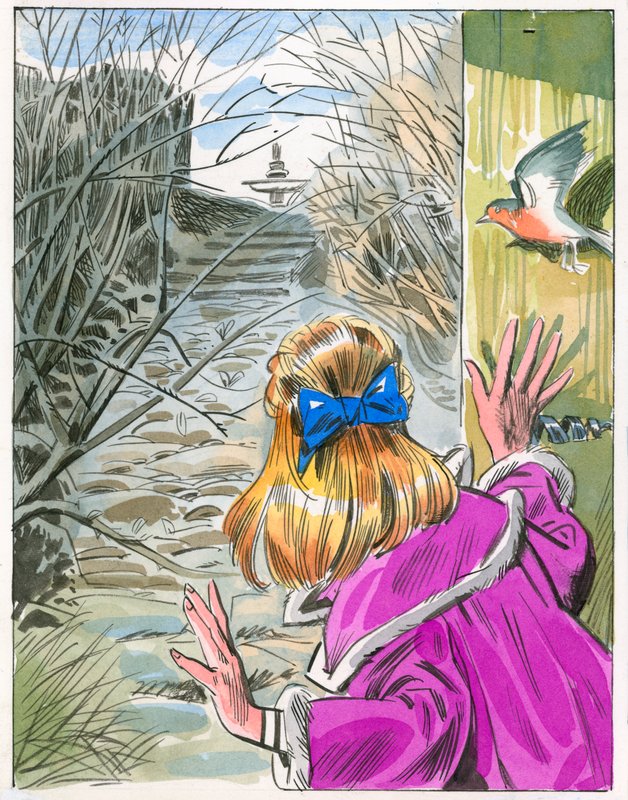 Illustration för The Secret Garden (gouache på papper) av English School