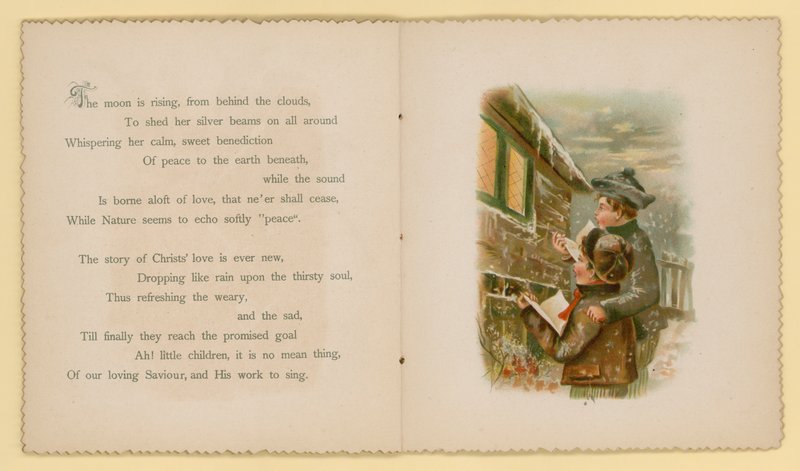 Illustration till Tidings Of Joy av Dora Ross (färglitografi) av English School