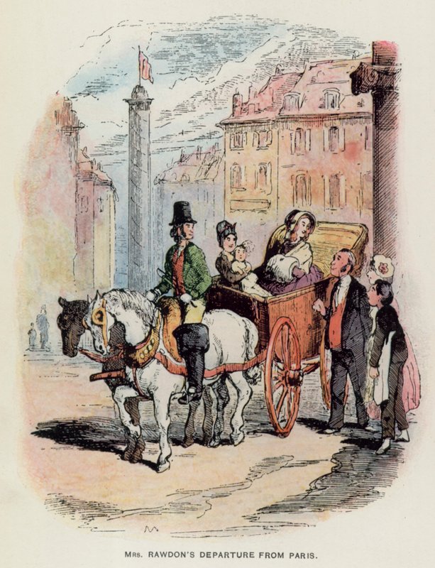 Illustration för Vanity Fair av Thackeray (litho) av English School
