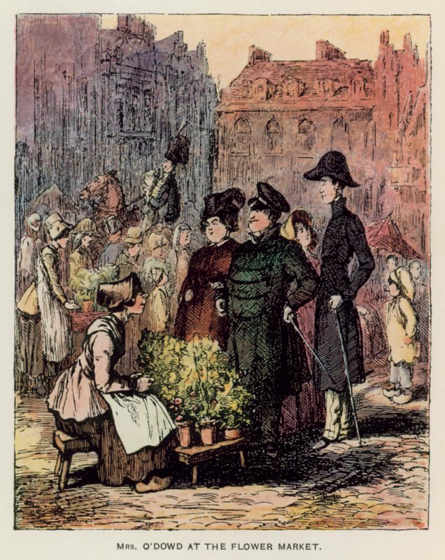 Illustration för Vanity Fair av Thackeray (litho) av English School