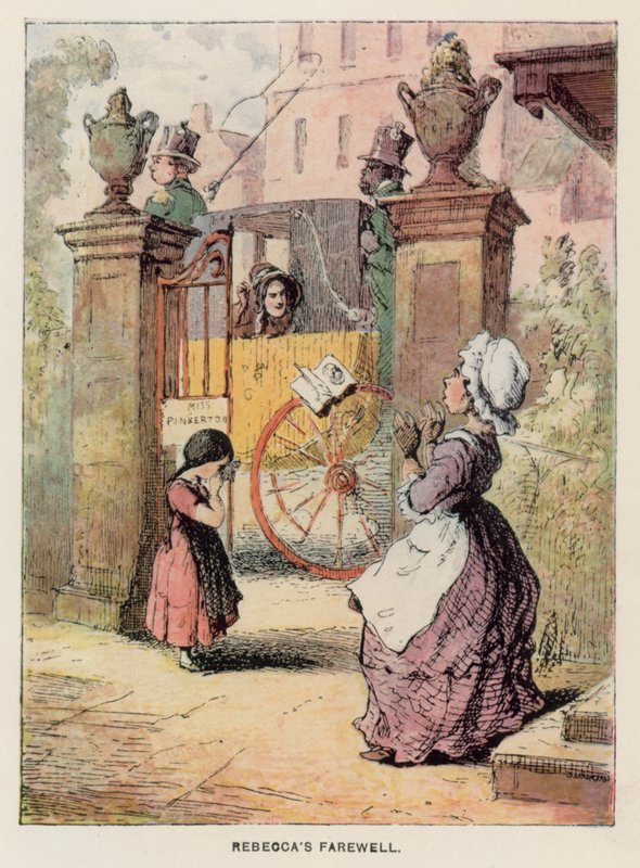 Illustration för Vanity Fair av Thackeray (litho) av English School