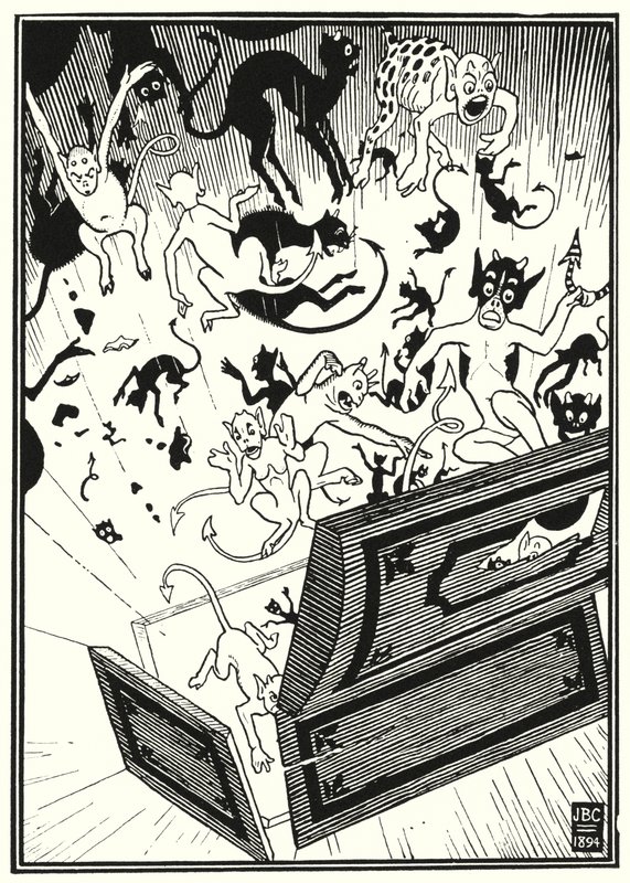 Illustration till Baron Münchhausens äventyr (gravyr) av English School