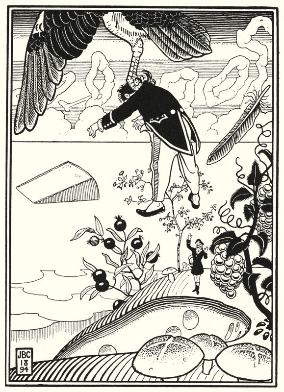Illustration till Baron Münchhausens äventyr (gravyr) av English School
