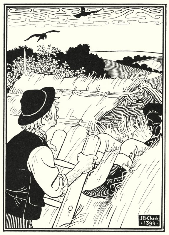 Illustration till Baron Münchhausens äventyr (gravyr) av English School