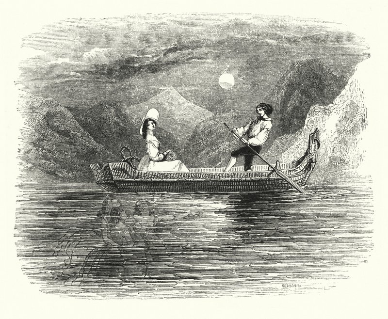 Illustration för baletten, Ondine eller Najaden (gravyr) av English School
