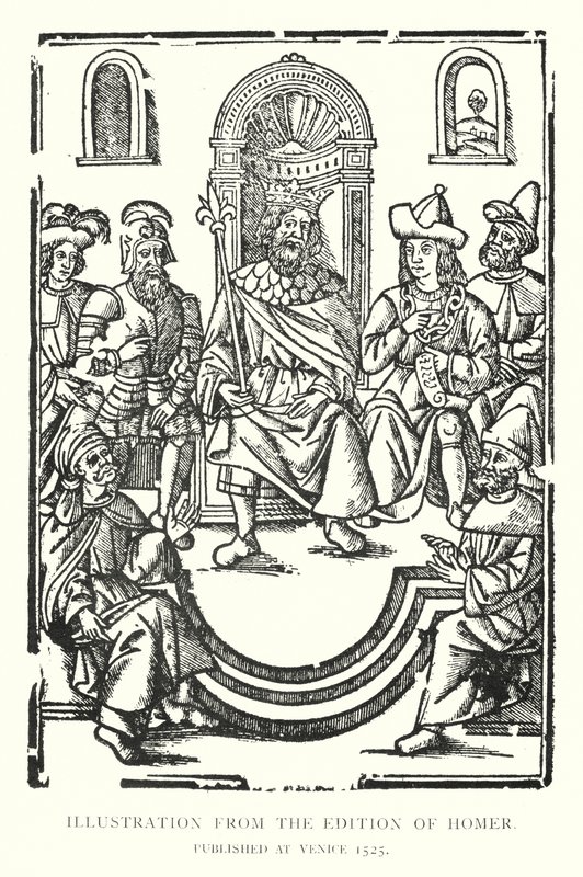 Illustration från upplagan av Homer, publicerad i Venedig 1525 (litho) av English School